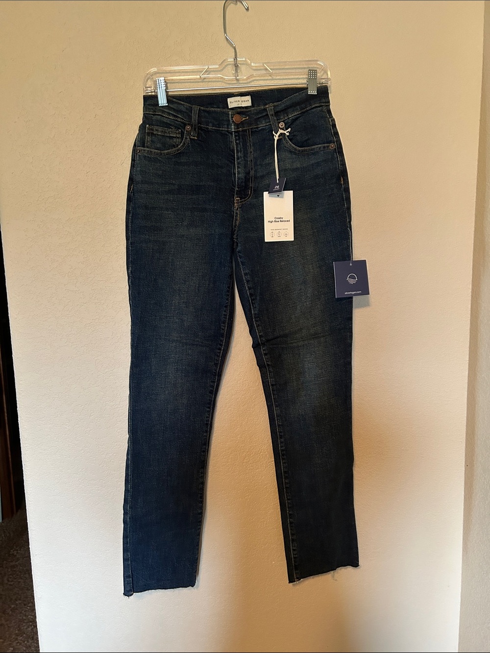 NWT Oliver Logan Crosby High Rise Relaxed Jean Dark Wash